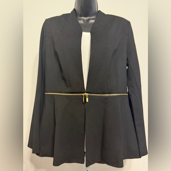IMAN Jackets & Blazers - IMAN Black Blazer with Gold Zipper Detail